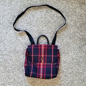Plaid Teddy Bear Convertible backpack / Crossbody /Purse